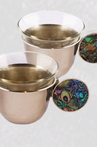 Arabic Coffee Cups with Australian Marble Handle Set of 6