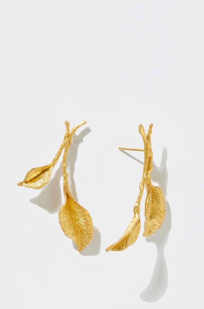 Engraved Leaf Earrings