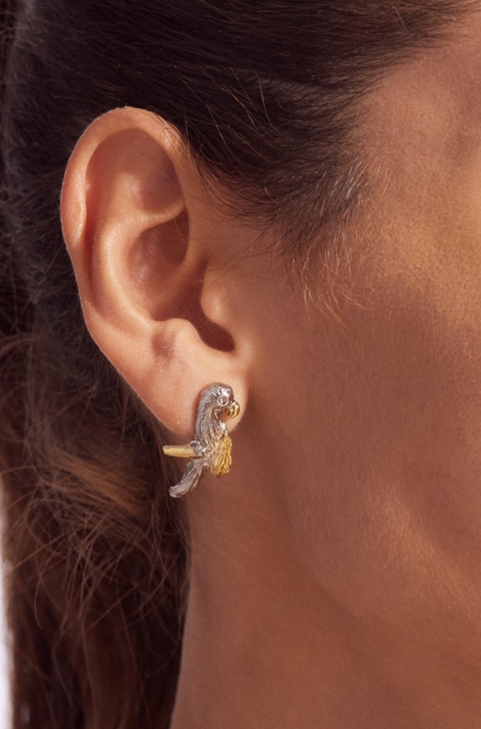 Engraved Bird Earrings