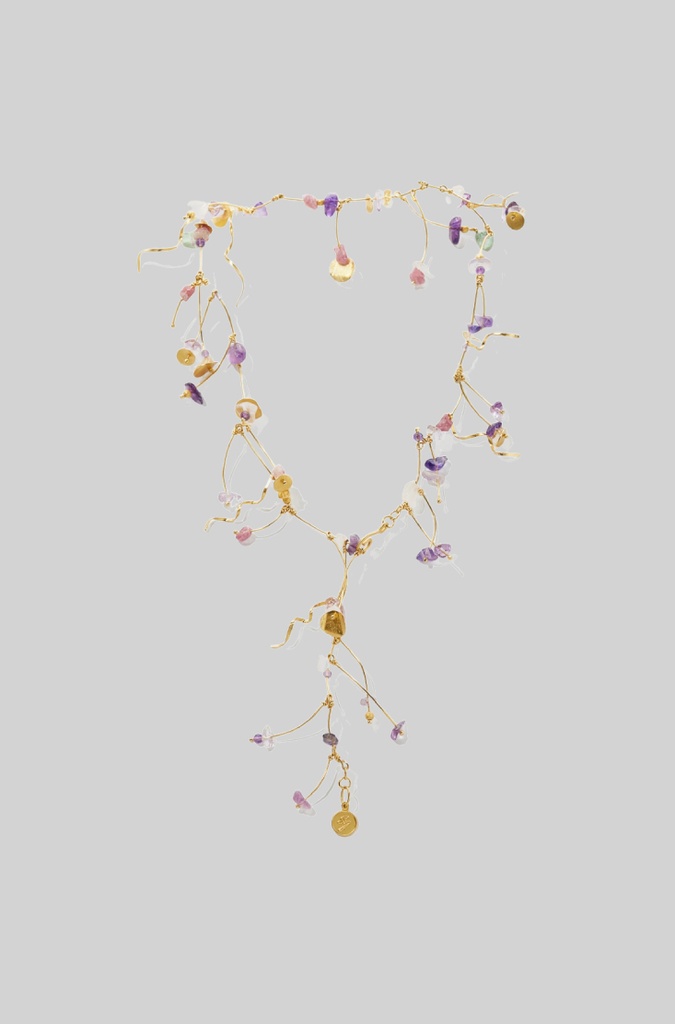 La Joie Amethyst, Tourmaline &amp; Rose Quartz Necklace