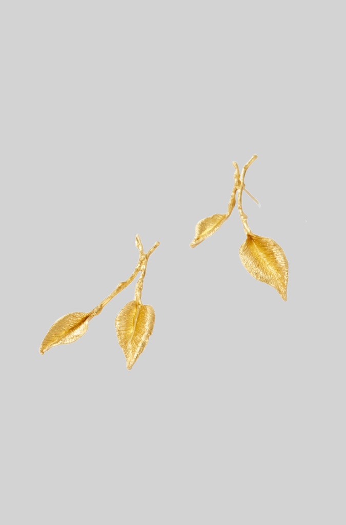 Engraved Leaf Earrings