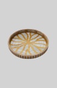 Golden Flower Round Tray