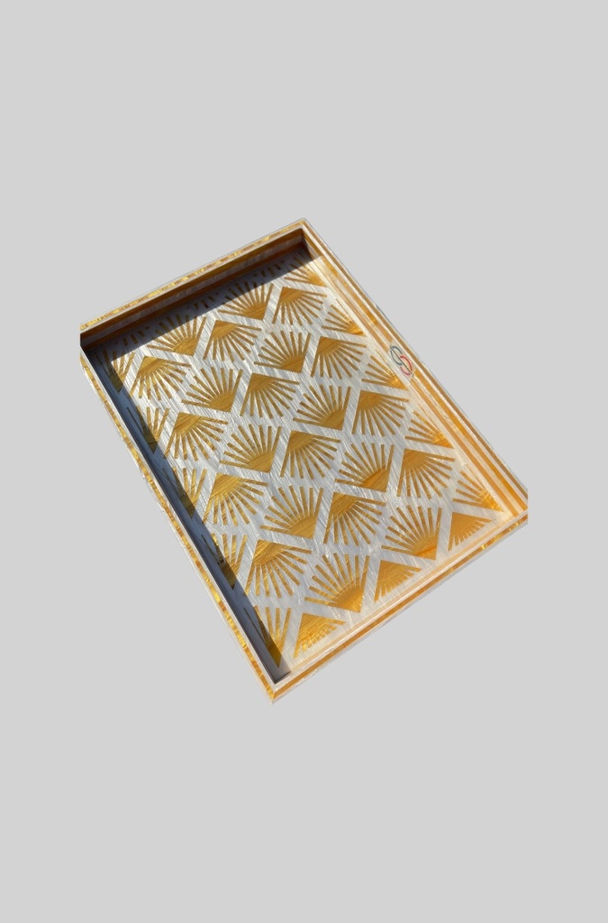 Modern Lotus Rectangle Tray