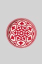 Islamic Geometric Red Flowers Tray