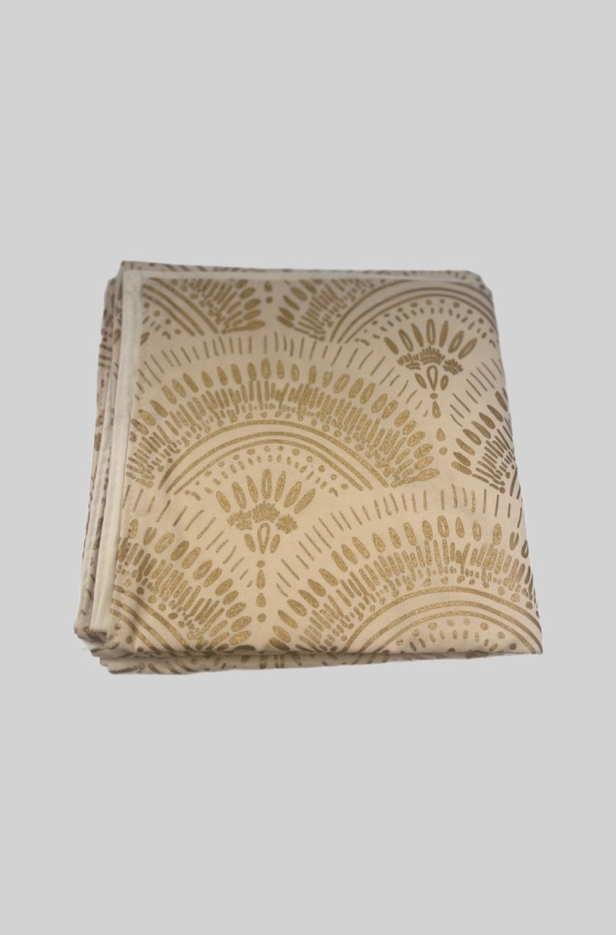 Golden Lotus Handprinted Table Runner