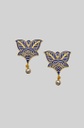 Lavish Blue Lotus Earrings